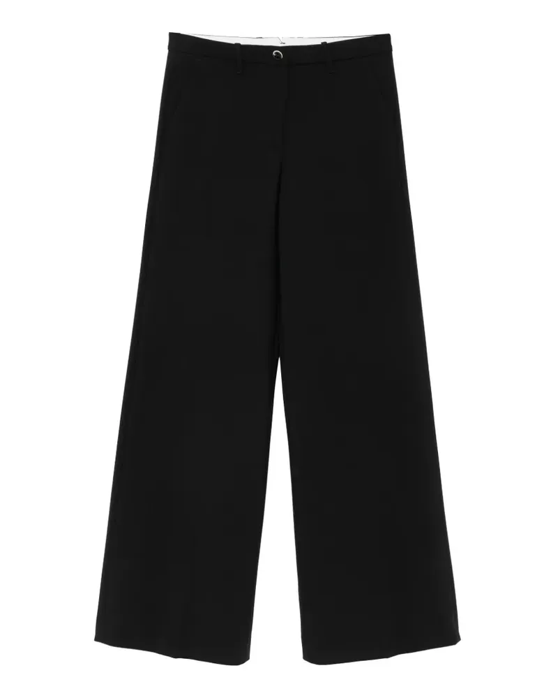 nine:inthe:morning wide-leg wool trousers - Schwarz Schwarz