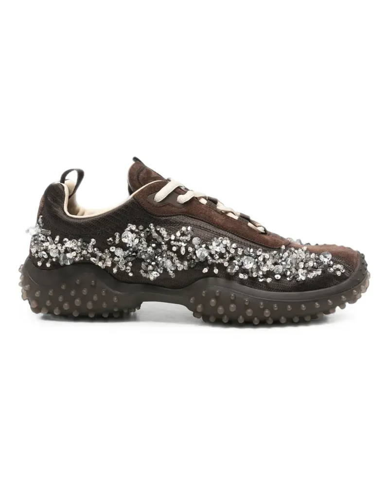 Miu Miu Sneakers mit Kristallen - Braun Braun