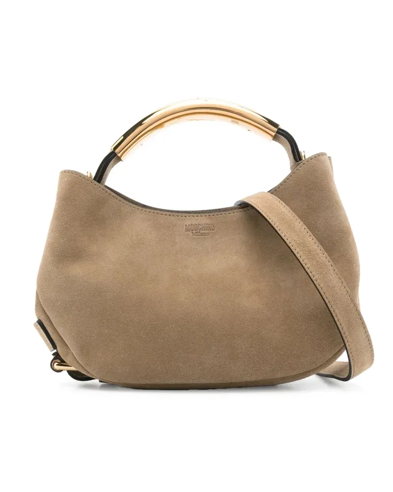 Moschino Handle Me Tote Bag aus Wildleder - Nude Nude