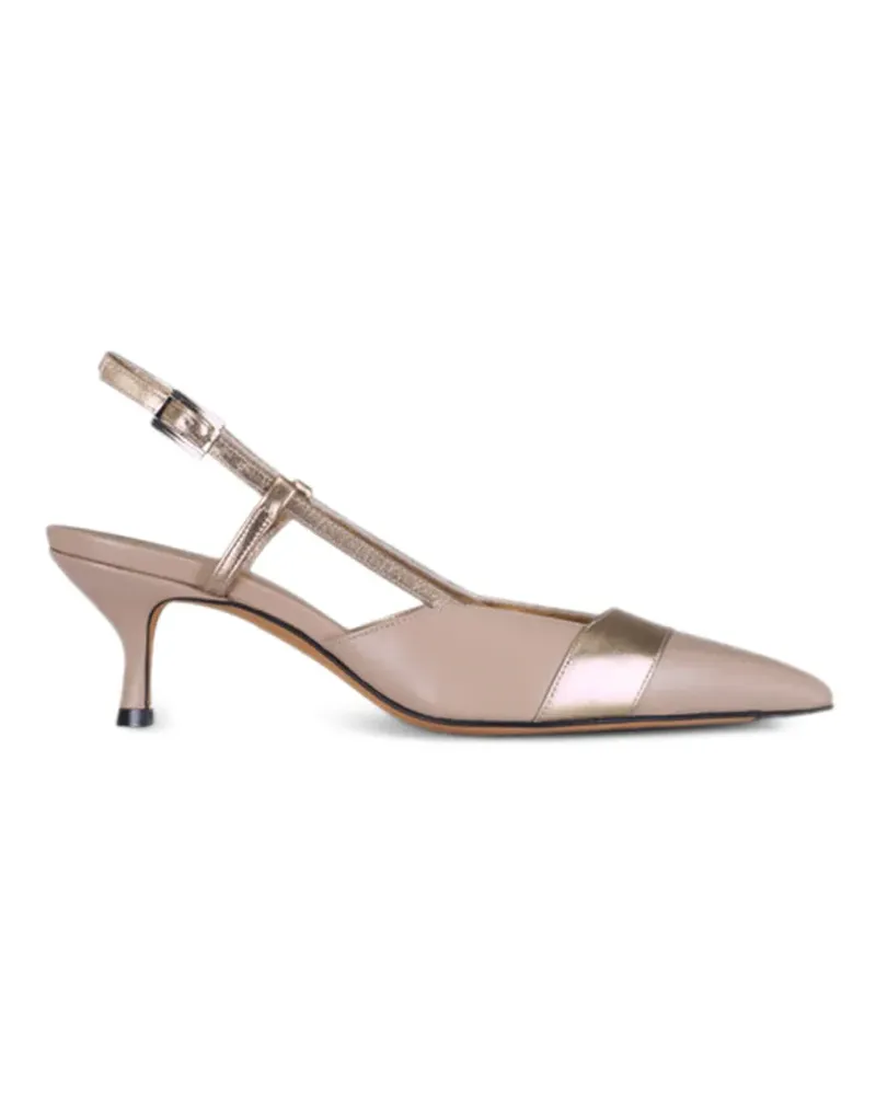 Kiton metallic leather sling - Nude Nude