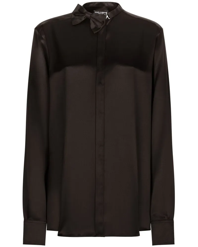 Dolce & Gabbana Langarmshirt mit Schleife - Schwarz Schwarz