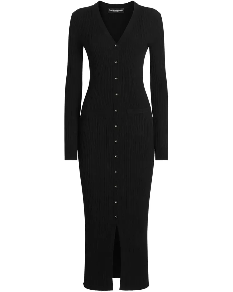 Dolce & Gabbana Geripptes Kleid - Schwarz Schwarz