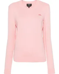 A.P.C. Pullover mit Logo-Stickerei Rosa