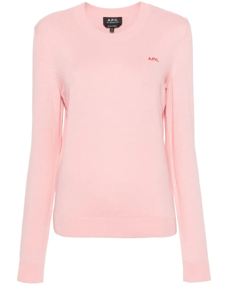 A.P.C. Pullover mit Logo-Stickerei Rosa