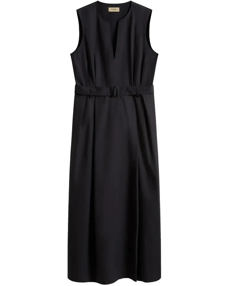 Woolrich Maxikleid mit Gürtel - Schwarz Schwarz