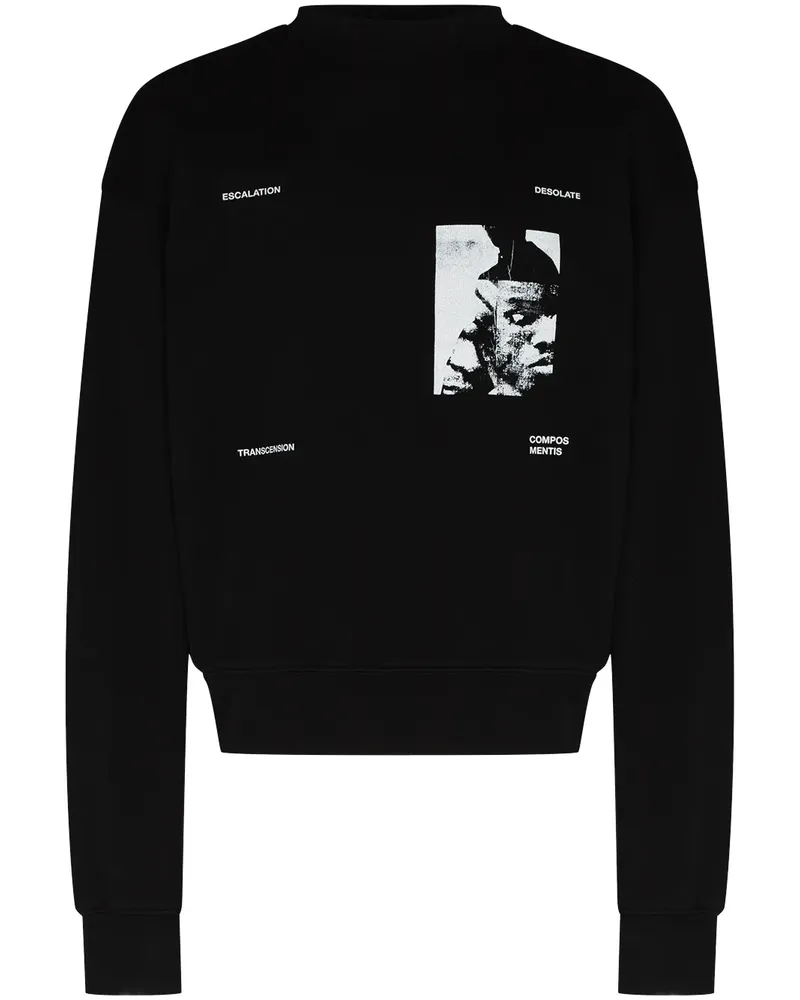 Heliot Emil Sweatshirt mit grafischem Print - Schwarz Schwarz