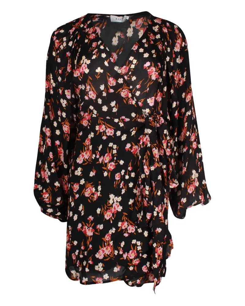 A.L.C. floral-print mini dress - Schwarz Schwarz