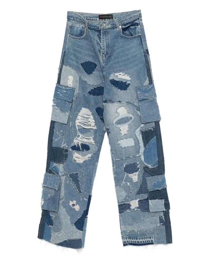 WHO DECIDES WAR Jeans im Patchwork-Look - Blau Blau