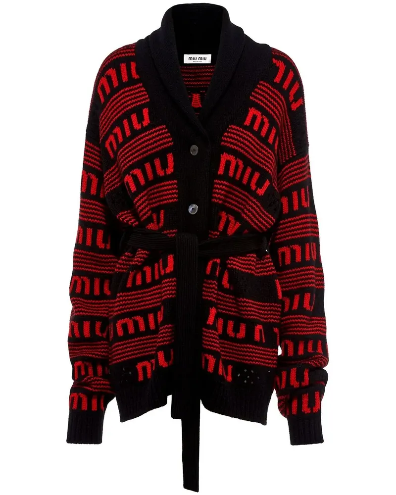 Miu Miu Intarsien-Cardigan aus Kaschmir - Rot Rot