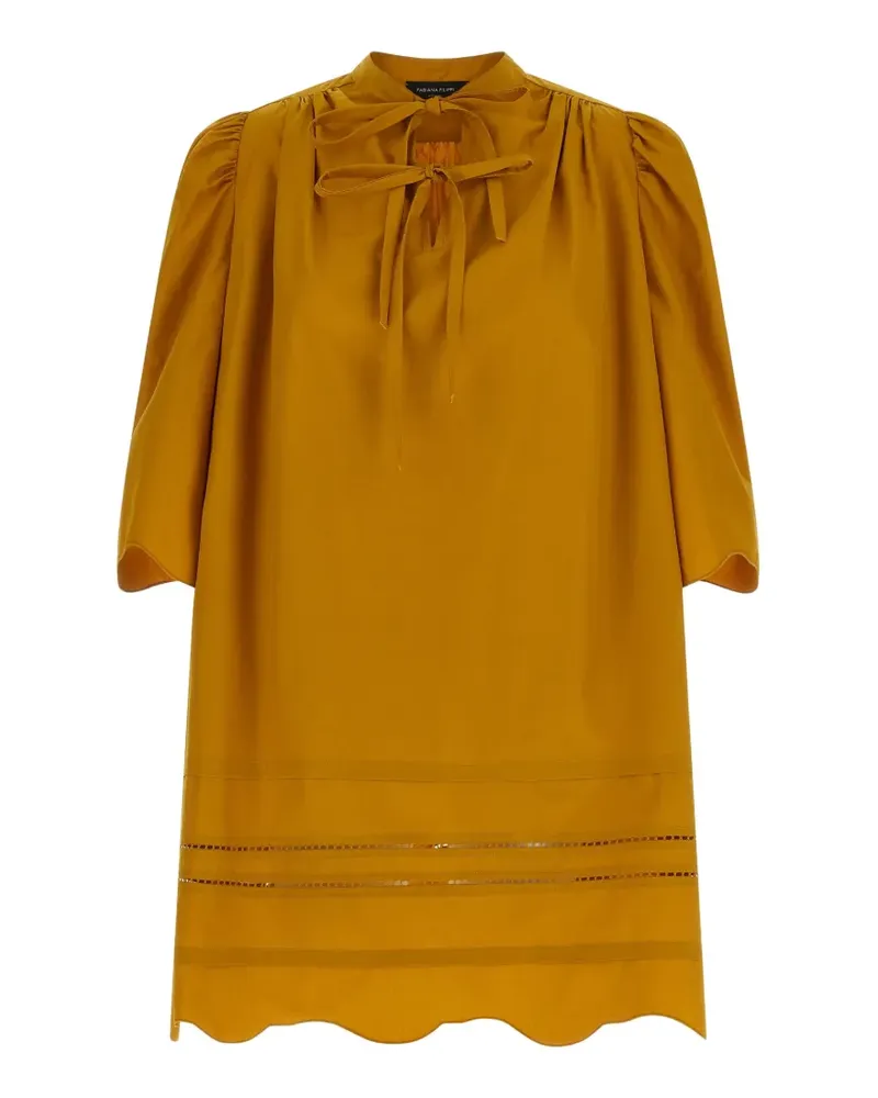 Fabiana Filippi korean collar puff sleeve mini dress - Gelb Gelb