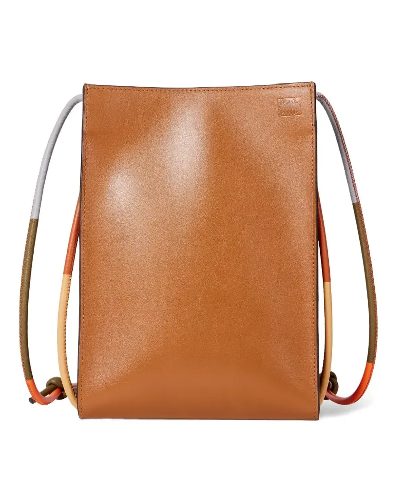 Paul Smith Kuriertasche mit Lederbesatz aus mehreren Riemen - Braun Braun