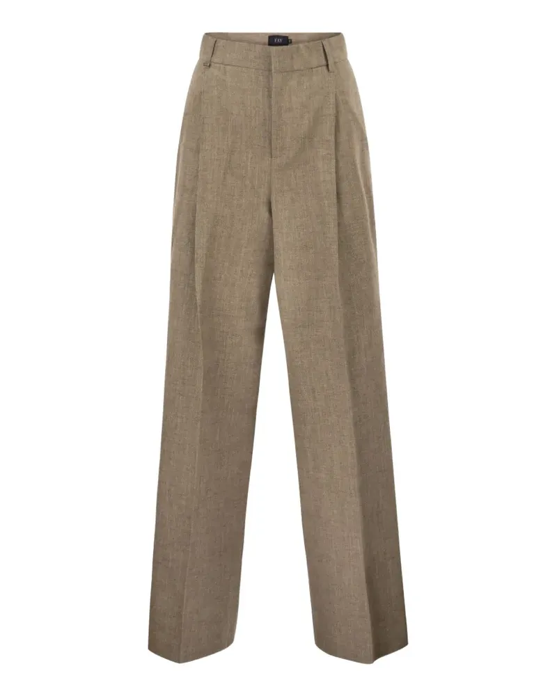 Fay regular-fit pleated trousers - Nude Nude