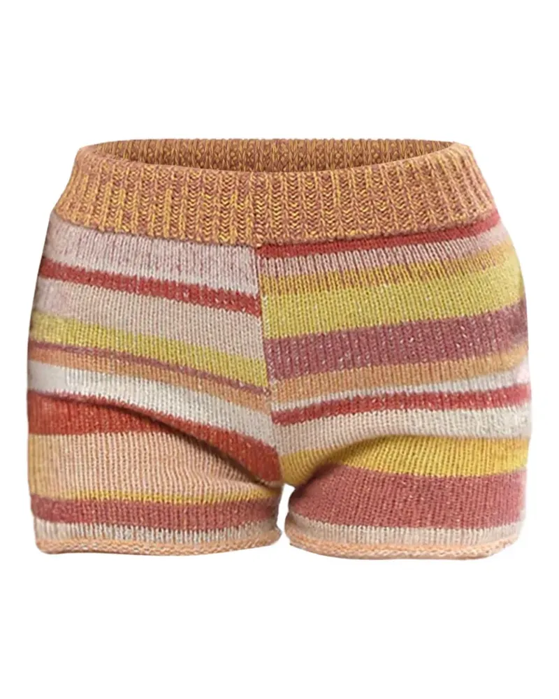 The Elder Statesman Gestreifte Shorts aus Kaschmir - Orange Orange