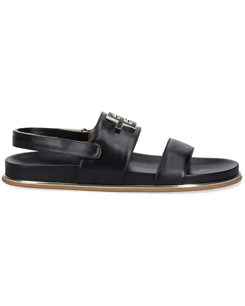 Baldinini Slingback-Sandalen mit Logo-Schild - Schwarz Schwarz