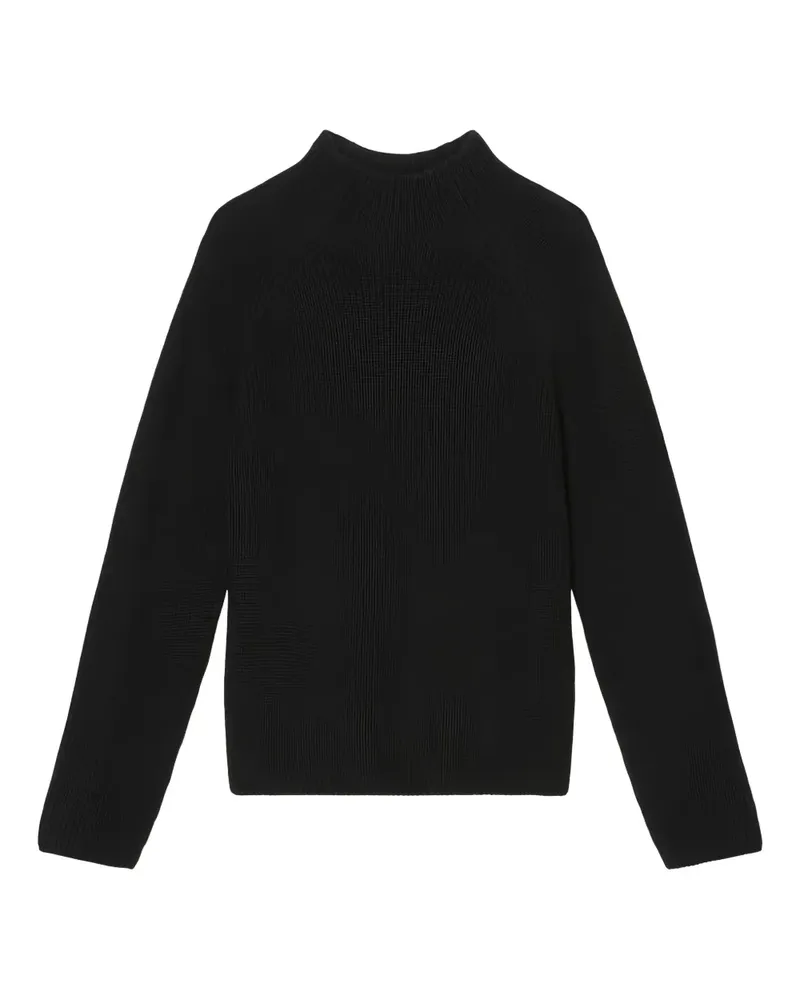 Marc O'Polo Gerippter Pullover mit Stehkragen - Schwarz Schwarz