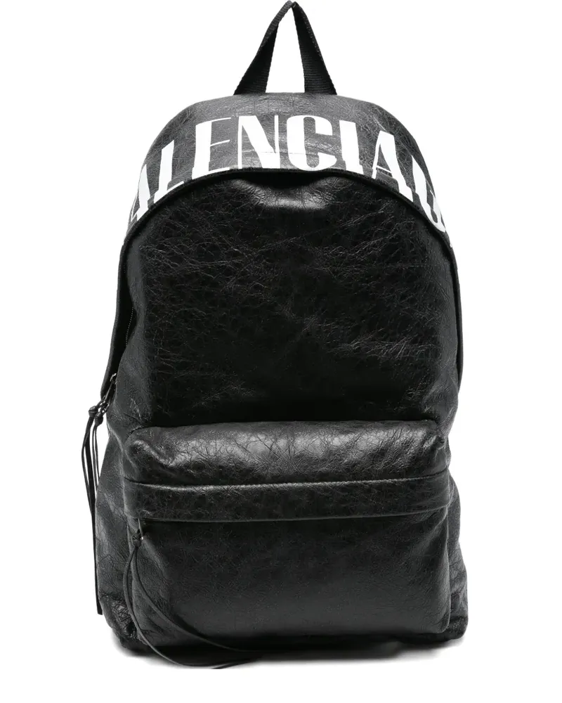 Balenciaga Rucksack mit Logo - Schwarz Schwarz