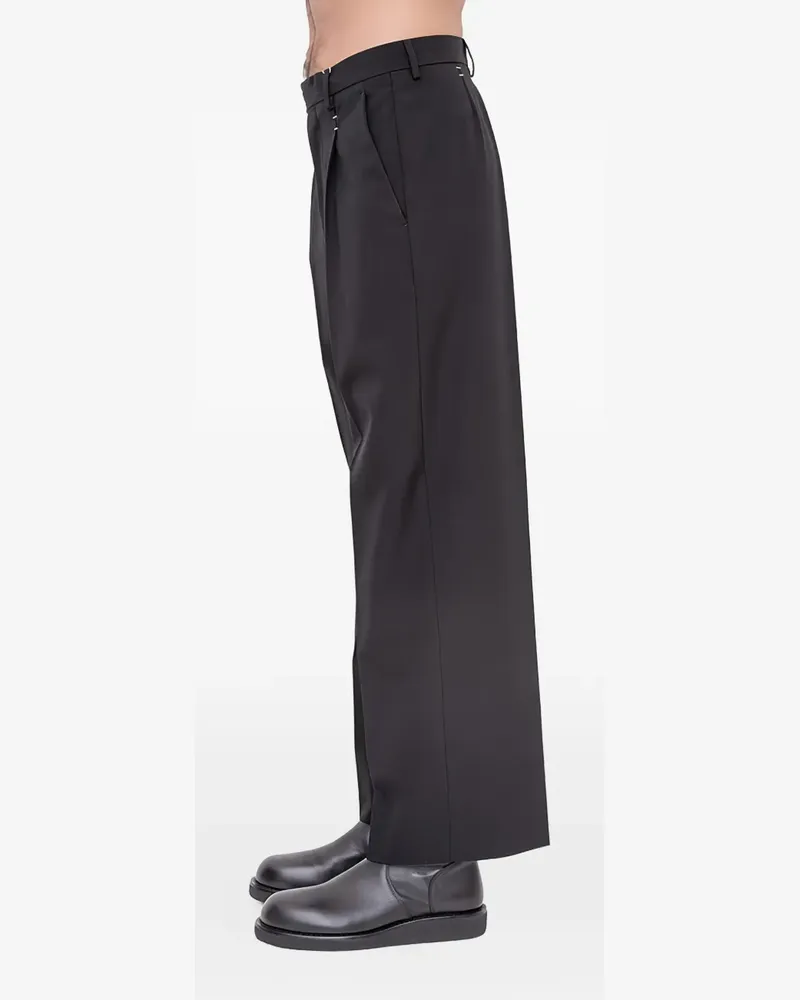 Maison Margiela Plissierte Hose - Schwarz Schwarz