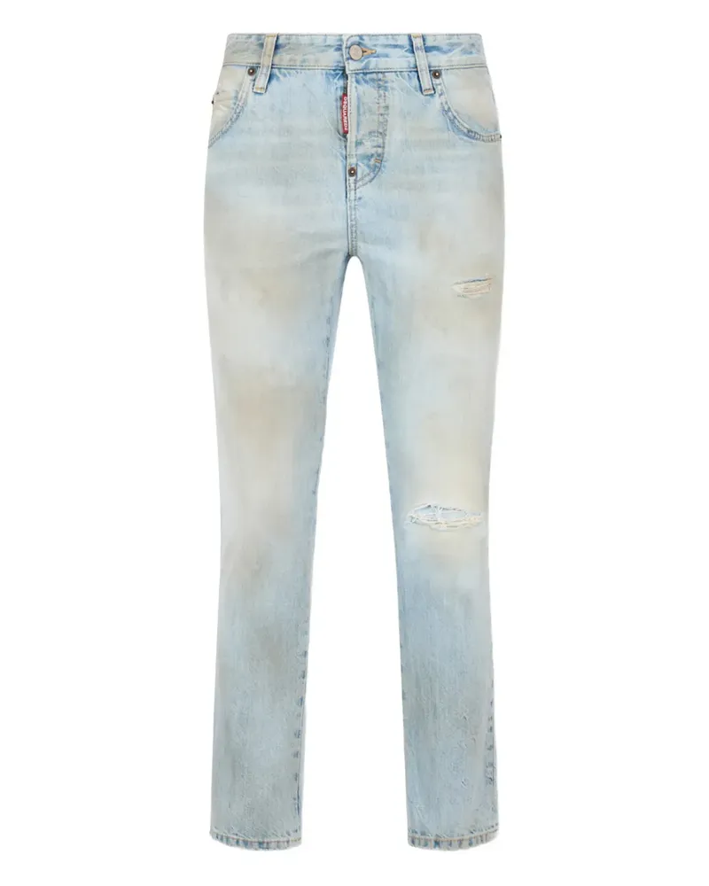 Dsquared2 Light Wash Hose im Distressed-Look - Blau Blau