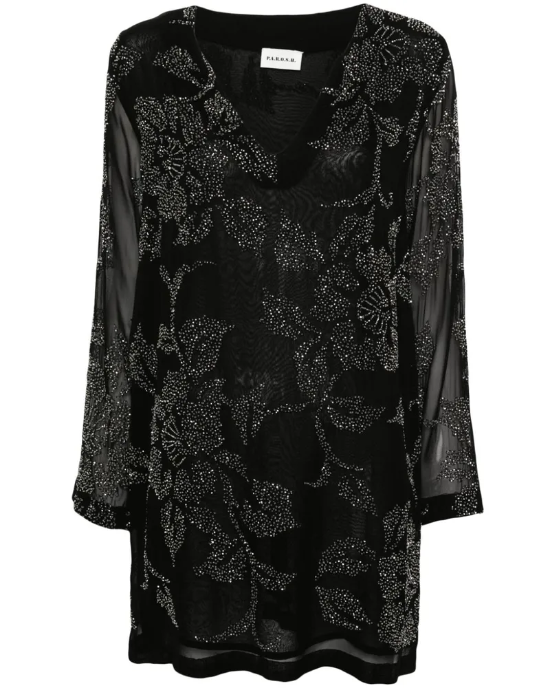 P.A.R.O.S.H. P.A.R.O H. Besticktes Midikleid - Schwarz Schwarz