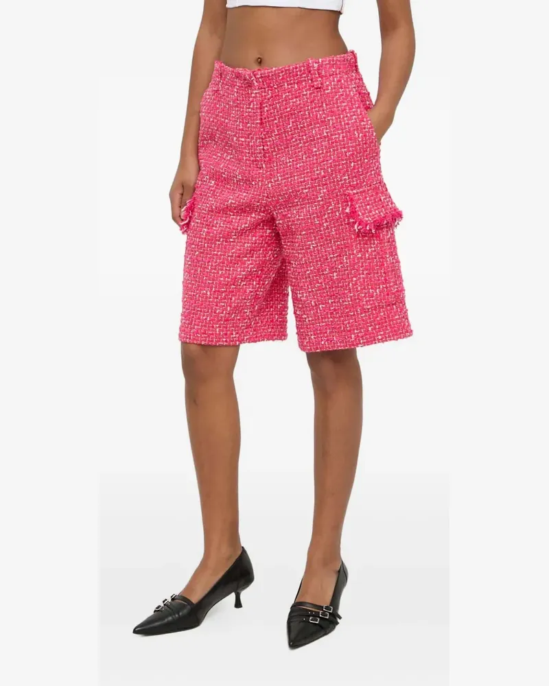 Patrizia Pepe frayed tweed shorts - Rosa Rosa