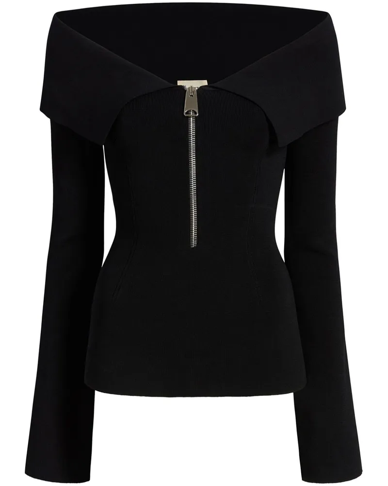 KHAITE Schulterfreies Cropped-Top - Schwarz Schwarz