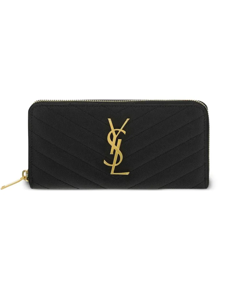 Saint Laurent Portemonnaie mit Logo-Schild - Schwarz Schwarz