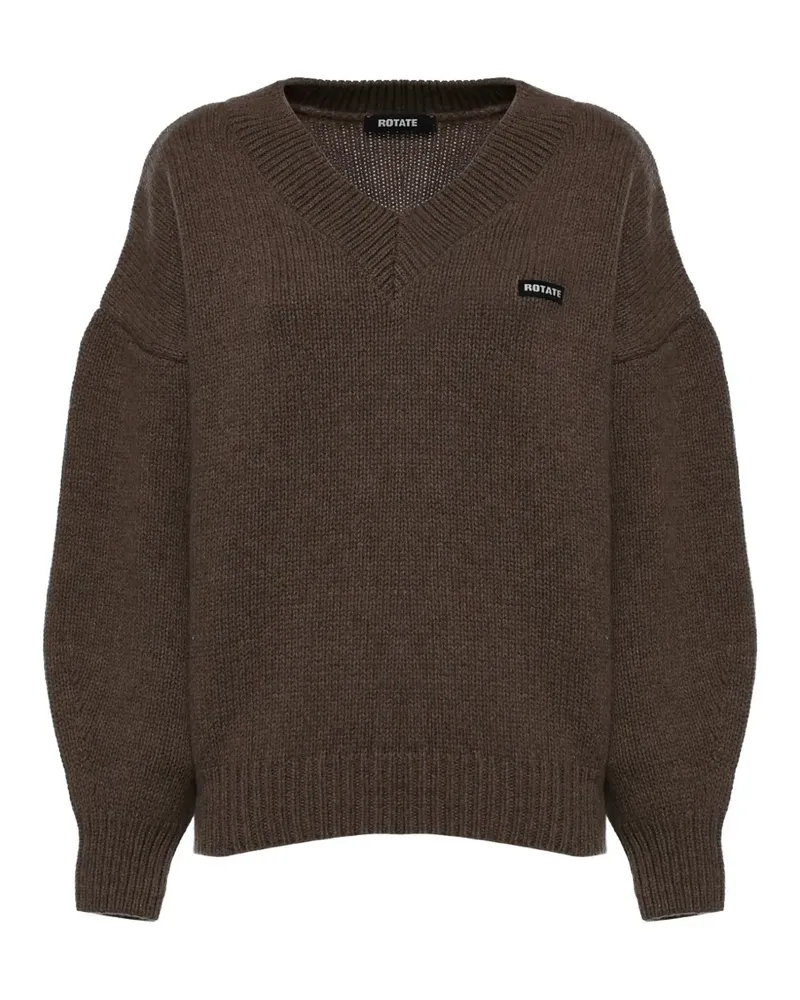 ROTATE Birger Christensen Pullover mit V-Ausschnitt - Braun Braun