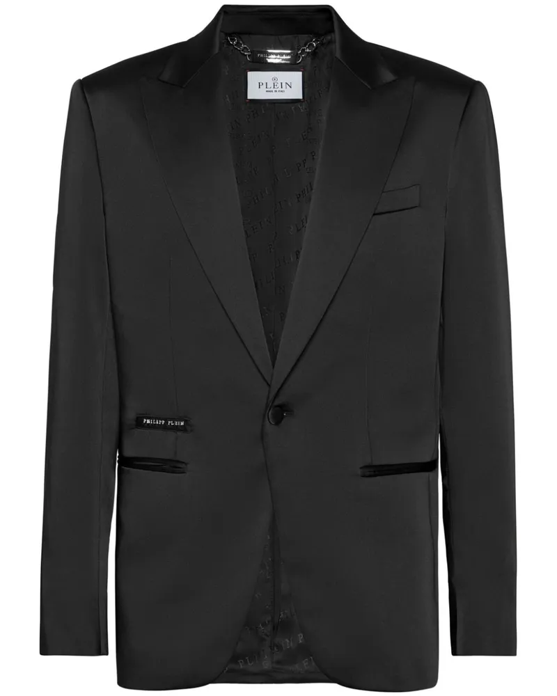 Philipp Plein Sakko aus Satin - Schwarz Schwarz