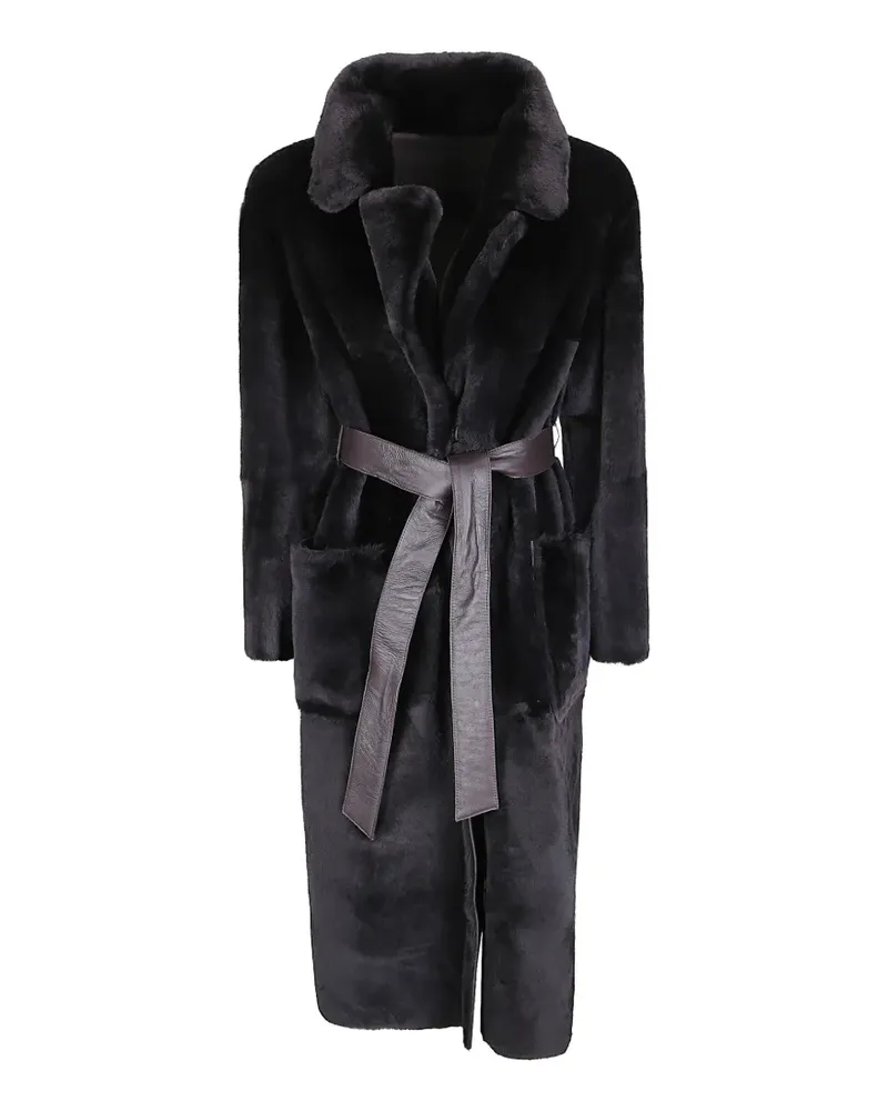 DESA Wendbarer Mantel aus Faux Shearling - Schwarz Schwarz