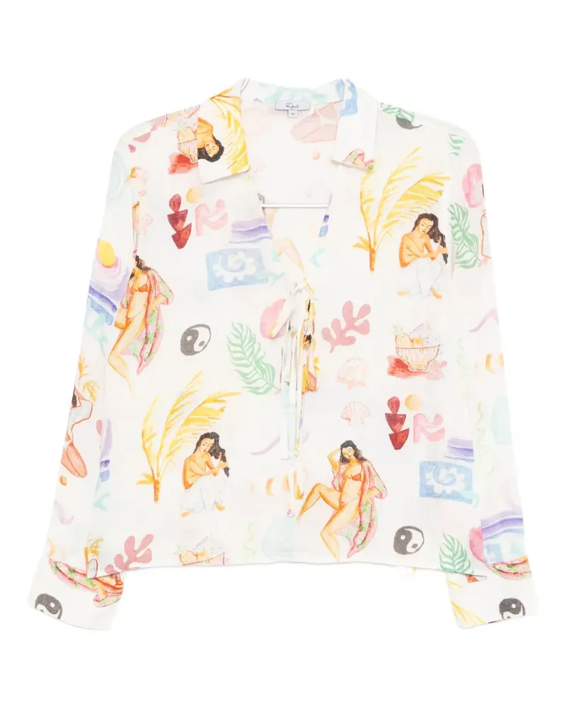 RAILS motif tropical shirt - Nude Nude