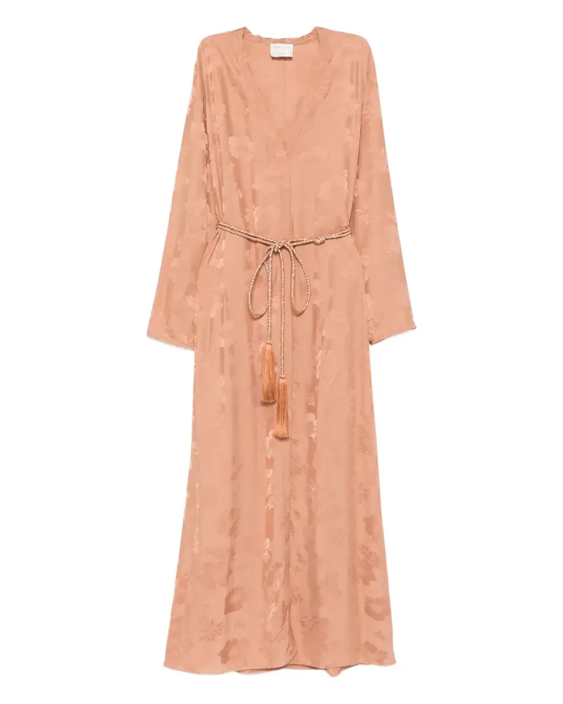 forte_forte Kleid mit Muster - Rosa Rosa