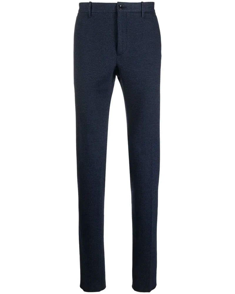 Incotex Gerade Hose mit Karomuster - Blau Blau