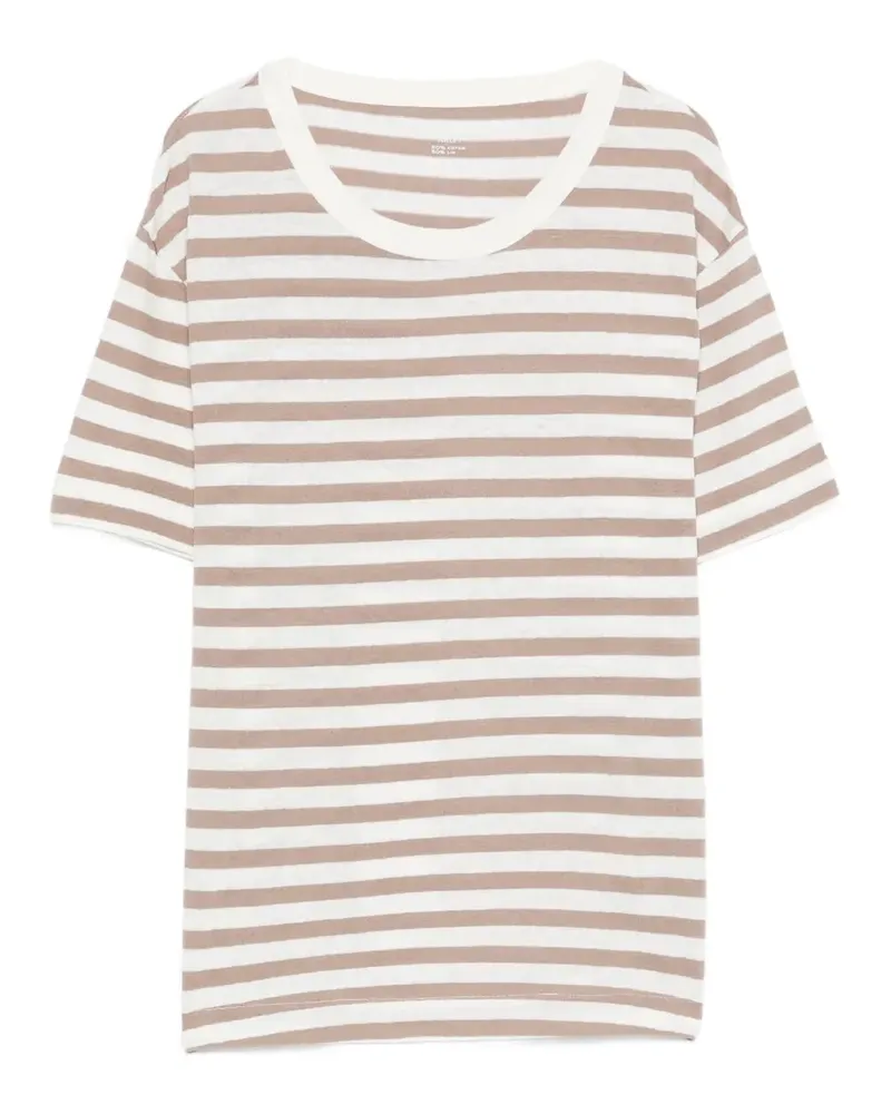 Majestic Gestreiftes T-Shirt - Nude Nude