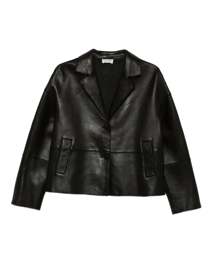 P.A.R.O.S.H. P.A.R.O H. Macio Lederjacke mit Knopfverschluss - Braun Braun