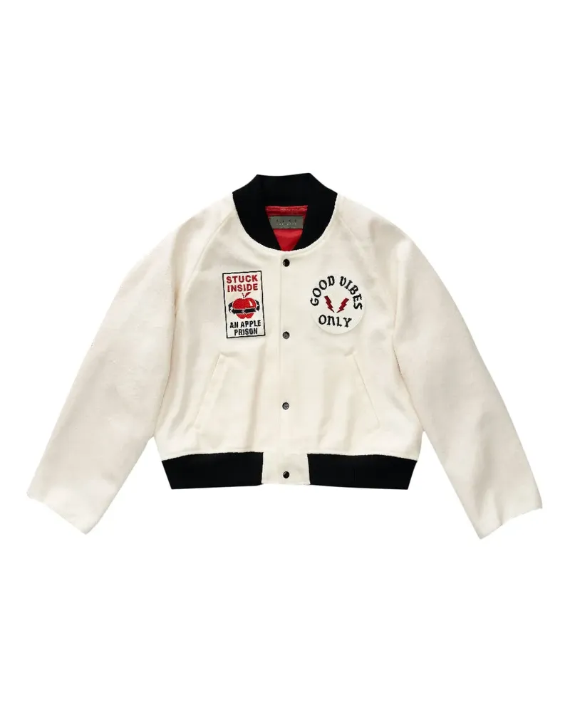 KURO Felt Like Award Bomberjacke - Weiß Weiß