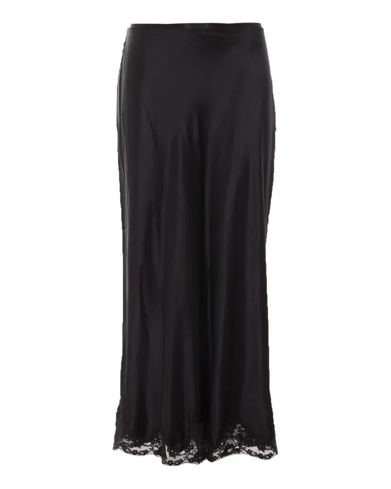 RIXO Crystal Midirock mit Spitzensaum - Schwarz Schwarz