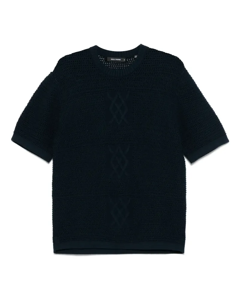 Daily Paper Gehäkeltes T-Shirt - Blau Blau