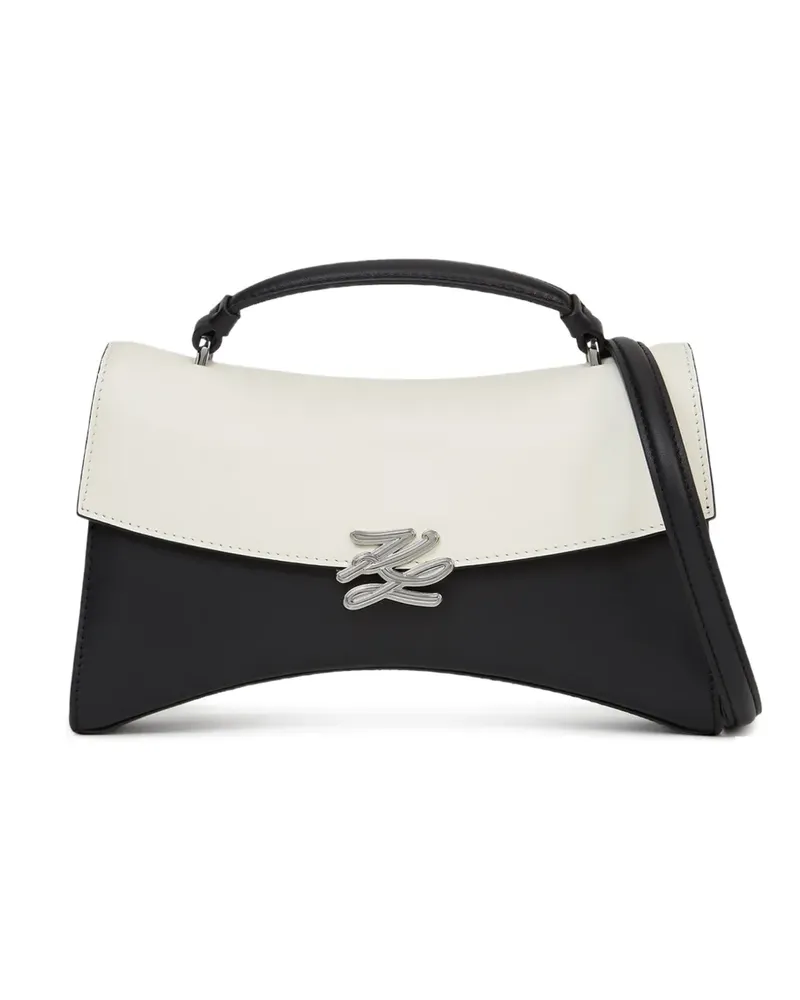 Karl Lagerfeld Autograph leather crossbody bag - Weiß Weiß