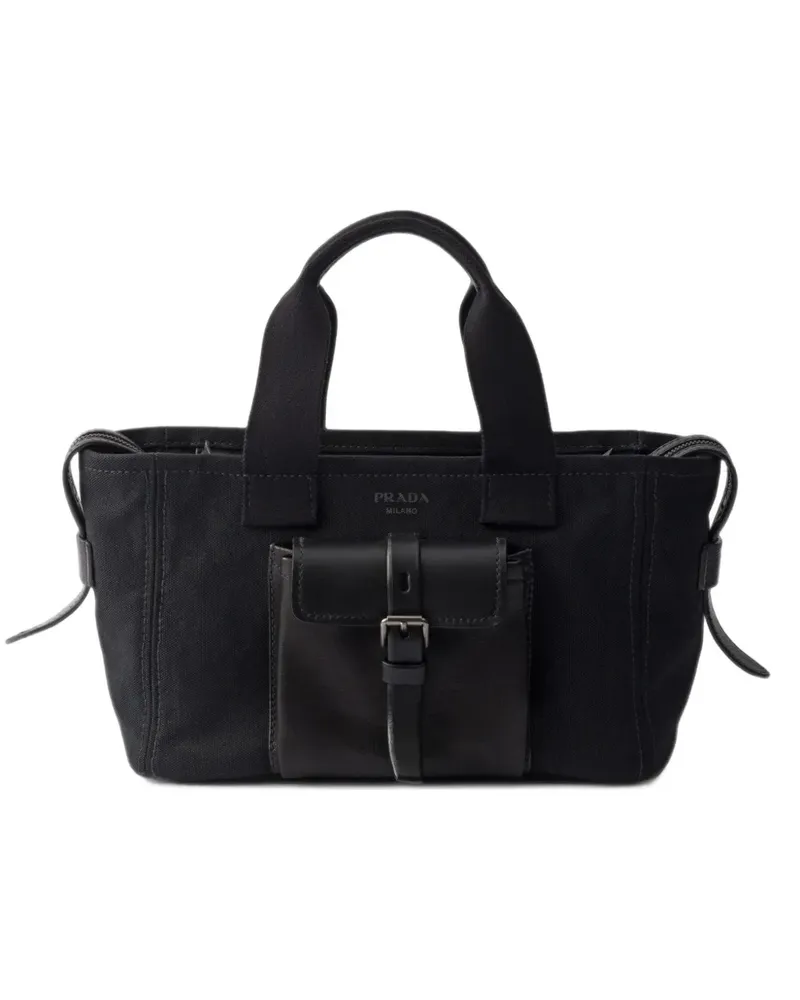 Prada Route medium leather tote bag - Schwarz Schwarz