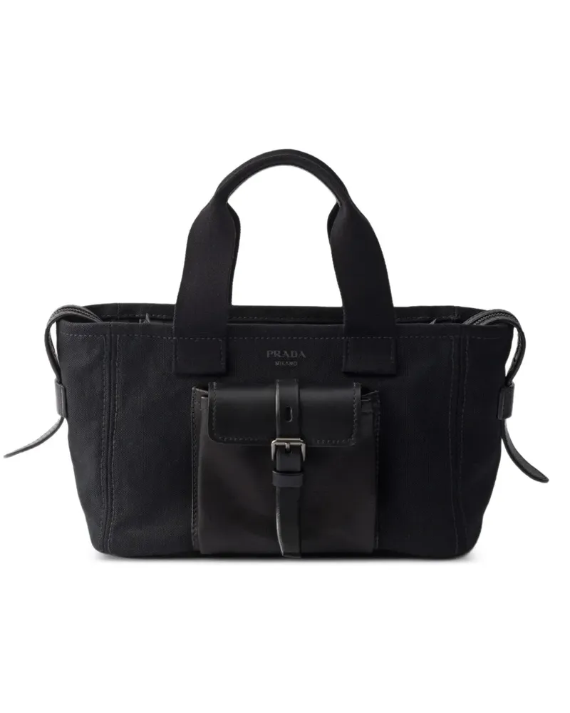 Prada Mittelgroße Route Tote Bag - Schwarz Schwarz