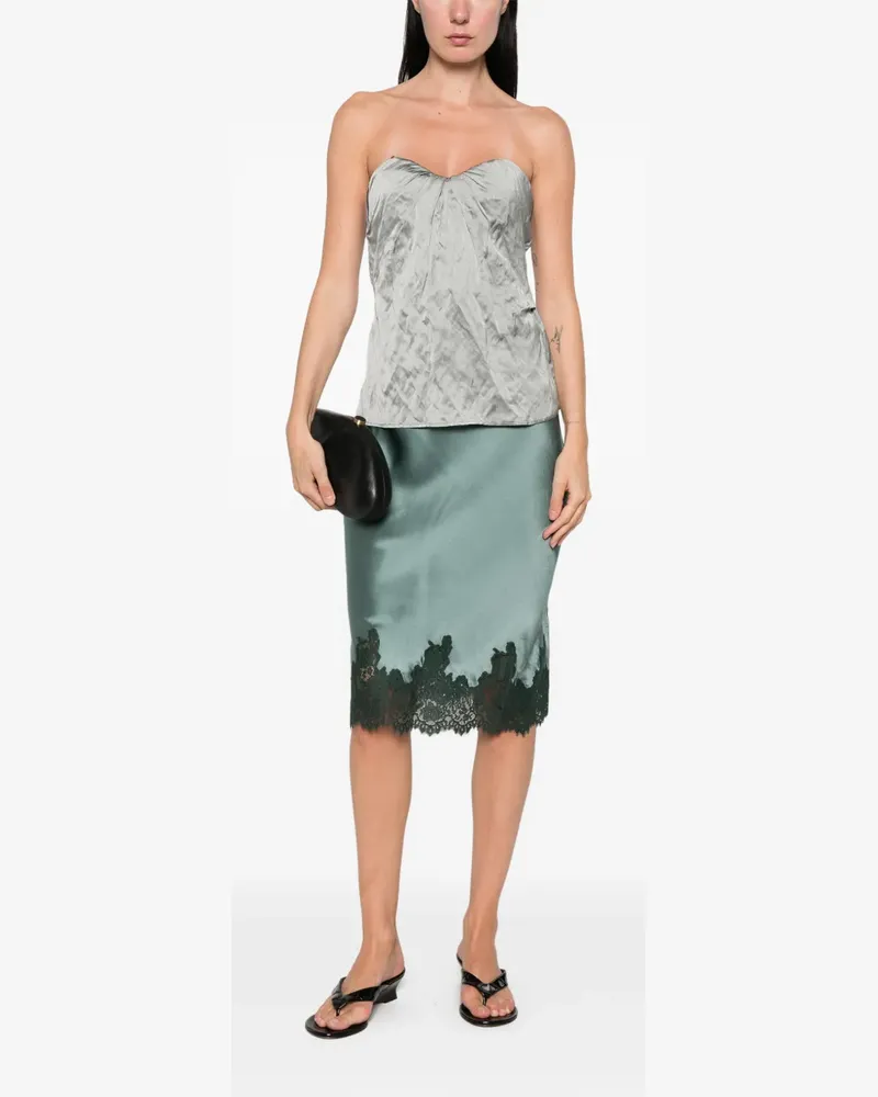 DÔEN Elowette lace-trim midi skirt - Grün Grün