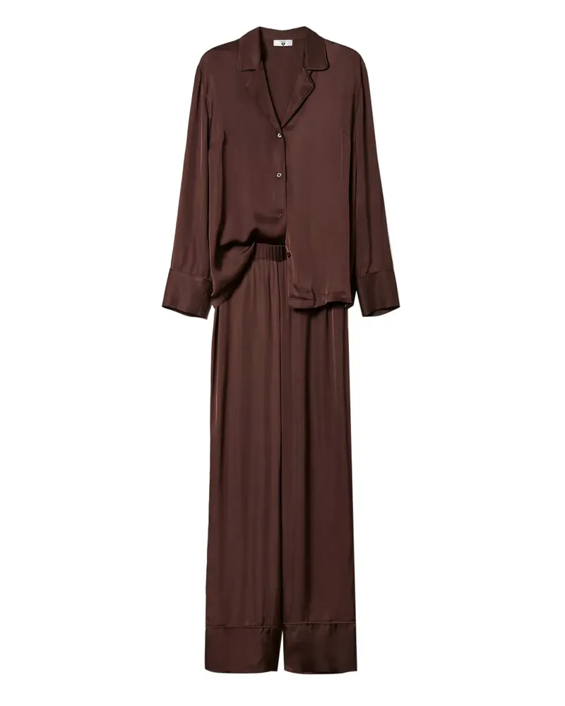 Twin-Set Mannish Pyjama mit Paspeln - Braun Braun