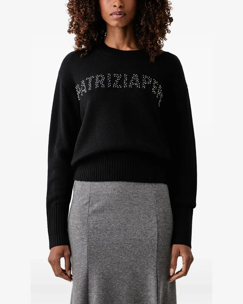 Patrizia Pepe Pullover mit Perlen - Schwarz Schwarz