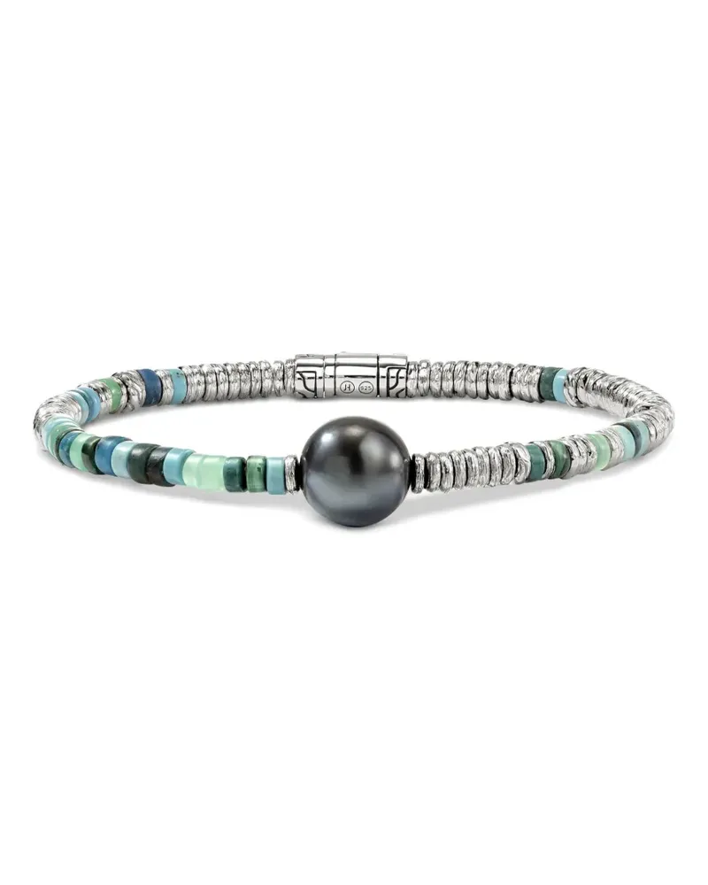 John Hardy Heishi Sterlingsilber-Armband mit Türkis und Perlen Silber