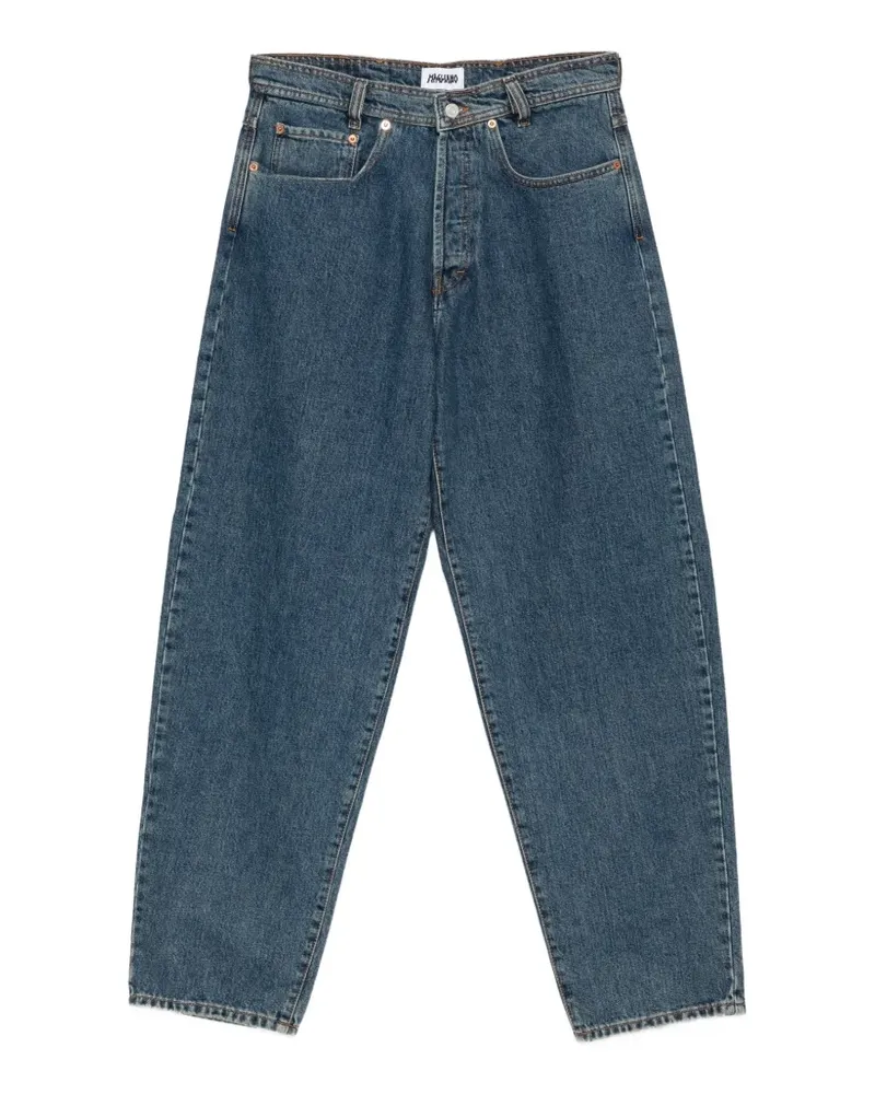 Magliano logo-patch wide-leg jeans - Blau Blau