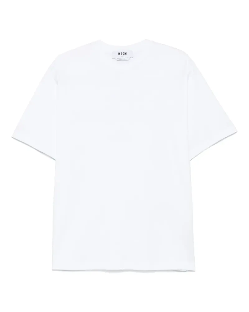 MSGM T-Shirt mit Logo-Print - Weiß Weiß