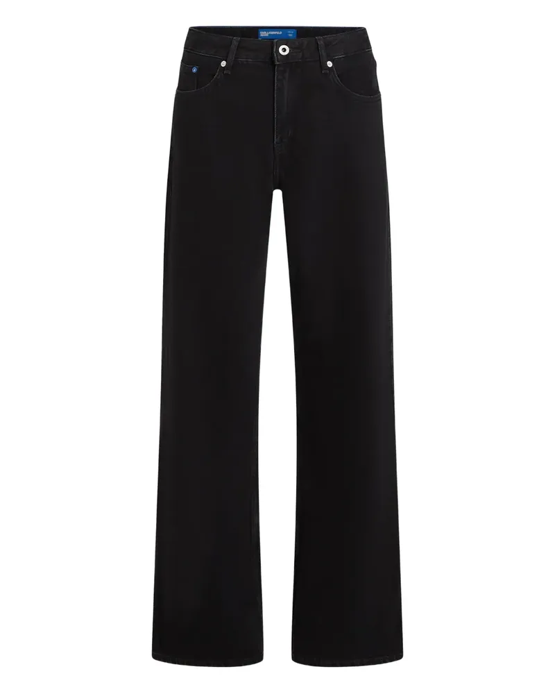 Karl Lagerfeld Halbhohe Straight-Leg-Jeans - Schwarz Schwarz
