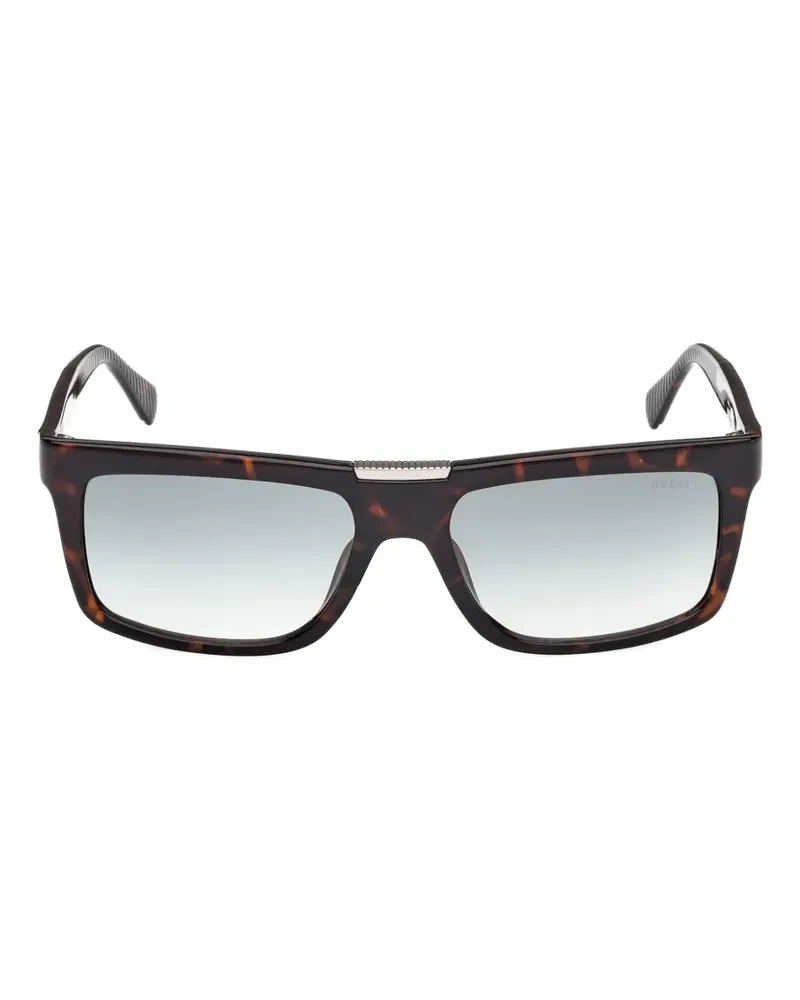 Guess Eckige Sonnenbrille in Schildpattoptik - Braun Braun