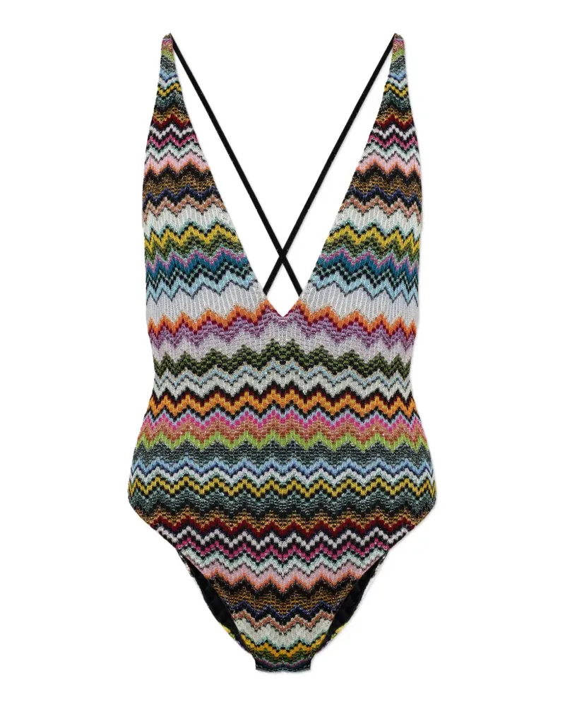 Missoni V-neck swimsuit - Schwarz Schwarz