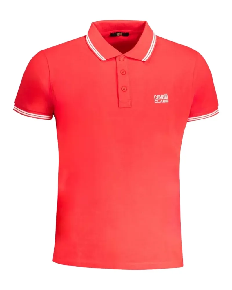 Roberto Cavalli logo-embroidered tipped polo shirt - Rot Rot